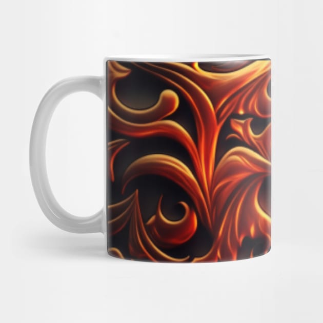 With pattern, fire, floral pattern, epic, dark orange by KK-Royal